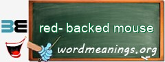 WordMeaning blackboard for red-backed mouse